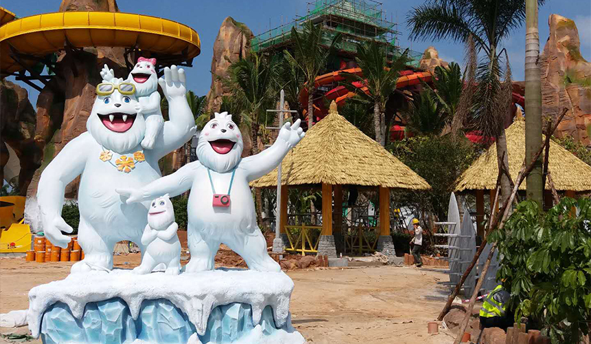 恒大?；◢u兒童樂(lè)園仿真茅草案例